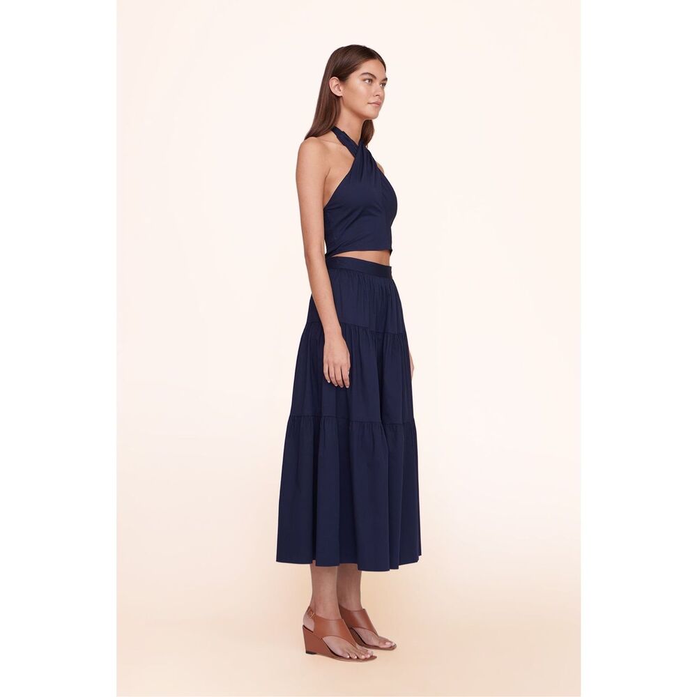 New NWT STAUD Smocked Kai Top Navy Sz M $145 - Picture 5 of 6
